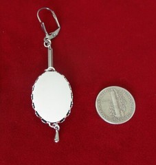 Vintage Jewelry Set: Reversed Etched Glass Necklace & Earrings/Boho/Shabby Chic
