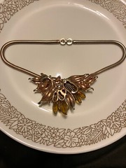 vintage early trifari necklace and bracelet set. as found. unsigned but pictured