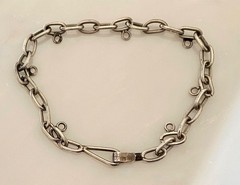 Vintage Mexico Sterling Silver Starter Charm Bracelet 7 7/16 Inches Long