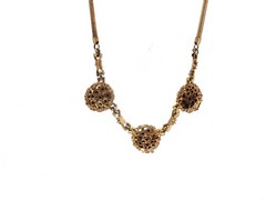 Vintage Barclay Purple Rhinestone Necklace – Gold Tone Cluster Statement Jewelry