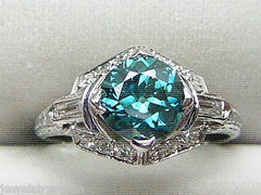 1.65ct OLD EUROPEAN CUT BLUE DIAMOND SOLITAIRE ring PLATINUM NATURAL DIAMONDS