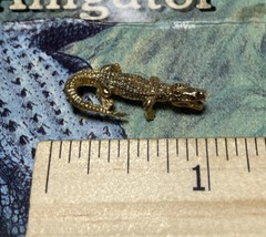 Vintage Gold Tone American Alligator Brooch Pin Endangered Species Collection