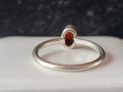 925 Sterling Silver Garnet Ring Size US 5.25 Vintage
