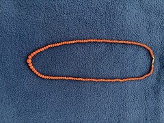 Antique Red Natural Coral Graduated Bead Necklace with 10k Barrel Clasp, 21”