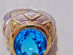 NEW 11 CARAT LONDON SWISS BLUE MINED OVAL CUT TOPAZ STERLING RING SIZE 8 RING