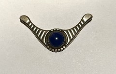 VTG Sterling Silver 950 Lapis Lazuli Stone Pendant Art Nouveau / Art Deco Signed