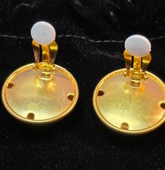 Joan Rivers Classic Collection Gold Toned Button Circle Clip On Earrings