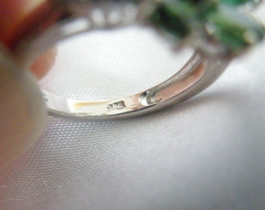 Vintage Sterling Silver Natural Irradiated Green Tourmaline Halo Ring Size 6