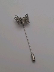 Butterfly Stick Pin Filgaree Silver Color