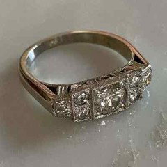 Art Deco Style Round Cut Lab Created Diamond Engagement Ring 14K White Gold FN