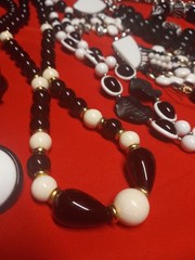 Vintage To Modern Black & White Jewelry Lot Plastic Metal Glass
