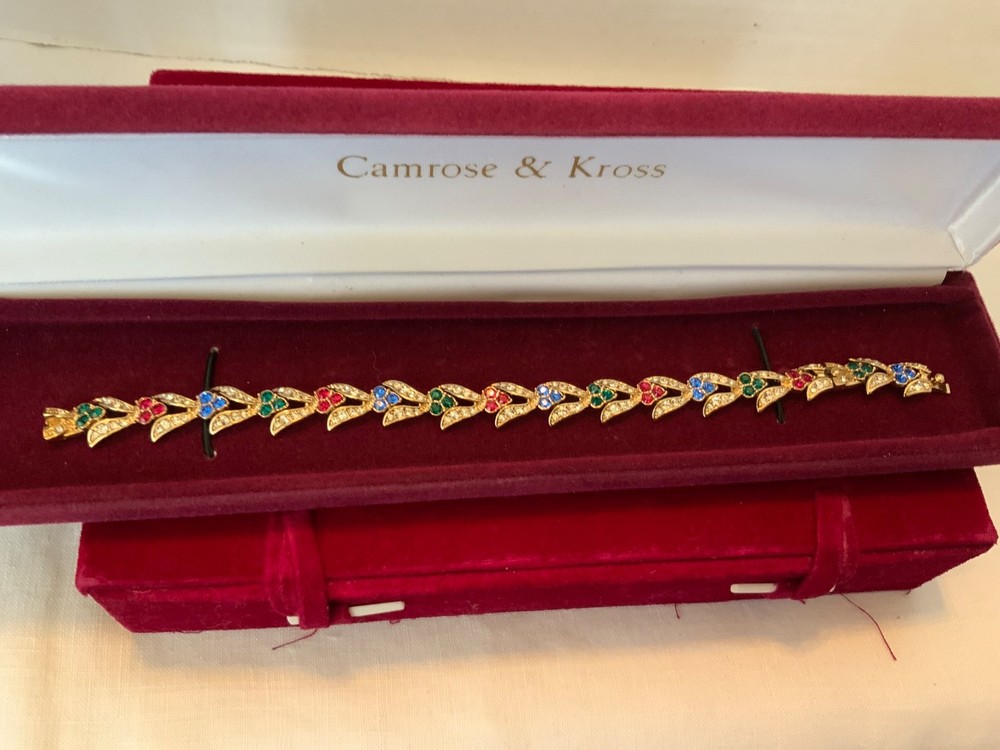 RARE CAMROSE KROSS JBK Jacqueline Jackie Kennedy Emerald Ruby Sapphire Bracelet