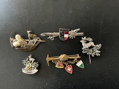 5 VINTAGE BAVARIAN SWISS GERMAN SKI MOUNTAIN HUNT PIN BROOCH LOT