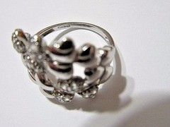 VINTAGE STERLING SILVER HEARTS SMOOTH AND CZ CHIPS IRELAND DESIGNER SIGNED KCGC