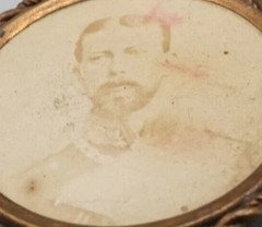 c1890s MOURNING BROOCH w/ Original Photo Deceased Antique Dead Photograph