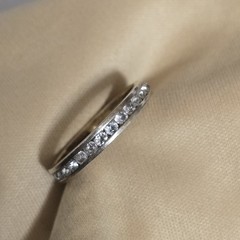 Vintage 1990s 925 Sterling Silver Gold Plated Eternity Band Ring Size 6.25 1.70g