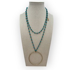 Meghan Bo Designs Turquoise Beaded 36” Lariat Necklace