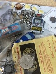 Junk Drawer Lot Jewelry Sterling, Cards, 1921 (2) Morgan’s Dollars, Lighters etc