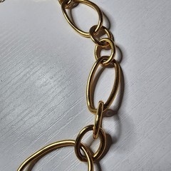 Vintage Joan Rivers Signed Gold Tone Necklace Statement Big Oversized Links Adj