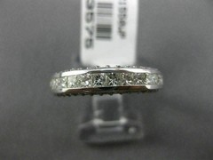 ESTATE .99CT ROUND & PRINCESS DIAMOND 14K WHITE GOLD 3D WEDDING ANNIVERSARY RING