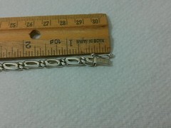 VTG 950 Sterling Silver Anchor Mariner Dbl Linked Chain Tennis Bracelet 8 1/8″