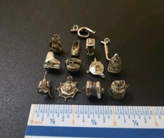 Victorian Silver Plate Charm Set