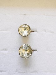 Vintage Sterling Silver 925 Screw Back Earrings Faceted Crystal Rhinestone