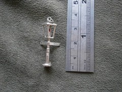 Large Bourbon Conti Lamp Post Vintage Sterling Silver Enamel Bracelet Charm 2.0g