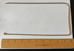 Gold Tone Rope Chain Necklace 24” Unmarked Vintage Style Spring Ring Clasp