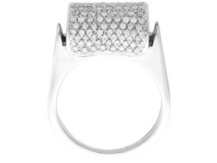 Vintage 0.68 Ct Diamond and 18k White Gold Dress Ring