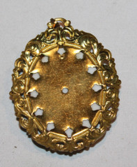 vintage cameo porcelain transfer portrait pendant gold tone