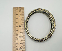 Heidi Daus Elegance Bangle Bracelet Smoky Topaz Crystal Signed M/L Vintage 59 g