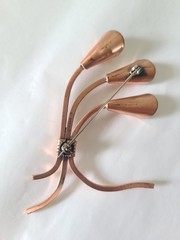 Vintage RENOIR Solid Copper Easter Calla Lily Pin Flowers Design Brooch Mid Cent