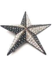 Authentic Kenneth Jay Lane Crystal Star Brooch – Striking Geometric Handmade USA
