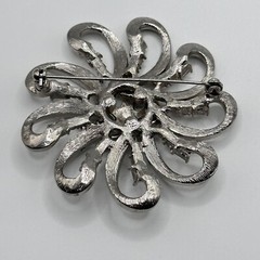 Spectacular Clear Rhinestone Flower Pin Brooch
