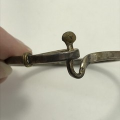 Vintage Mexico LMA 925 Sterling Silver Brass Clasp Closure Bangle Bracelet sz 7