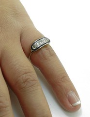 Antique 1890’s Edwardian Period Diamond Calibrated Sapphire 18k Gorgeous Ring