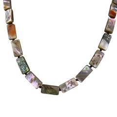 Les Bernard Womens Mother-Of-Pearl Gold-Tone Statement Necklace