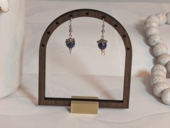 Cute & Dainty Vintage 1980s Silver-Tone Blue Beaded Dangle Drop Pierced Earrings