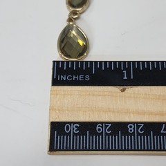 Vintage Drop Earrings Women Gold Tone Smoky Glass Teardrop Art Deco Leverback