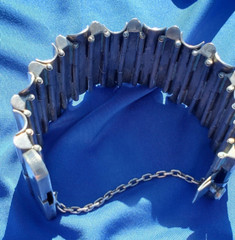 RARE Original ANTONIO PINEDA Taxco Mexico STERLING SILVER Onyx Vintage Bracelet