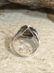 35. Vintage 925 Sterling Silver Hand Crafted Filigree Rhombus Ring 5.25s, 3.1g