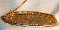 Vintage Mid Century Gold Tone Starburst Statement Pendant Necklace 17.75 Award