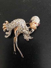 Vintage Ostrich Brooch Unique Old Rhinestones As Pictured 2”