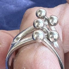 A.G. Ecker Anna Greta Sterling Silver Jester Crown Ring Norway 1960s-70s Vtg