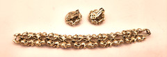 Vintage LISNER Topaz Fall Colors Iridescent Rhinestone Set Bracelet Earrings