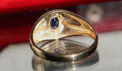 10k yellow gold 0.30ctw natural diamond ring sapphire sz 10 heated 2.63g Romance