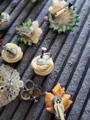 Vtg Floral Jewelry Lot – Signed/unsigned Jewelry Bone China Shell Staffordshire