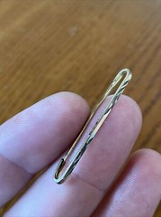 Vintage Gold Tone Fancy Decorative Saftey Pin Small Fastener Mini 1.5” Elegant
