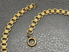 Vintage Old Book Chain Black Faceted Bead Charm Bib Festoon Layered Necklace 17”